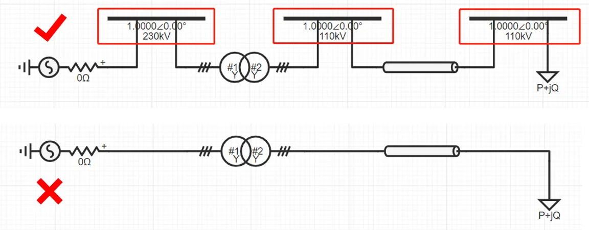 潮流计算要求的母线连接方式
